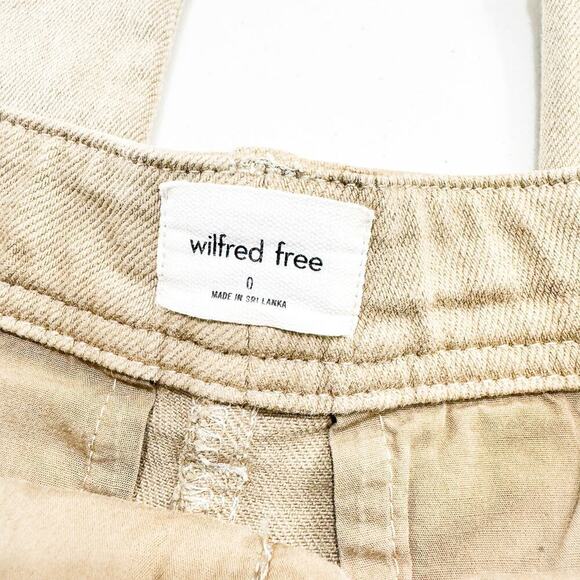 Wilfred Free Cargo Denim Jeans Wide Leg Carpenter Style Straight Green Size 0 - Picture 5 of 10